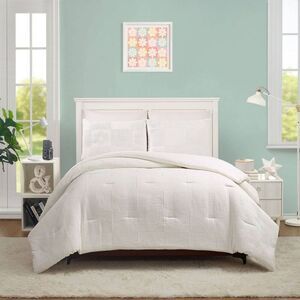 Makers Collective - Teen Full/Queen Flower Embossed Comforter Set Whit White